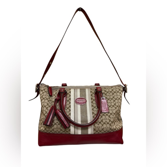 Coach Red and Tan Legacy Molly Satchel - Picture 1 of 11